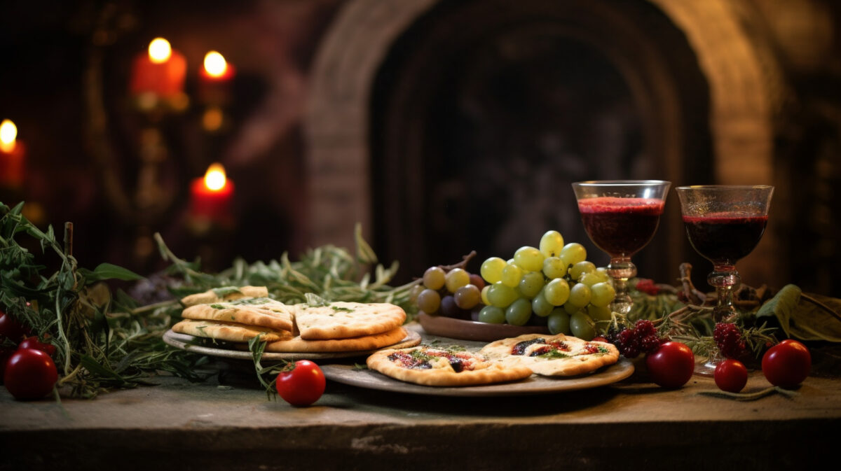 Roman Style Feast with Evergreens