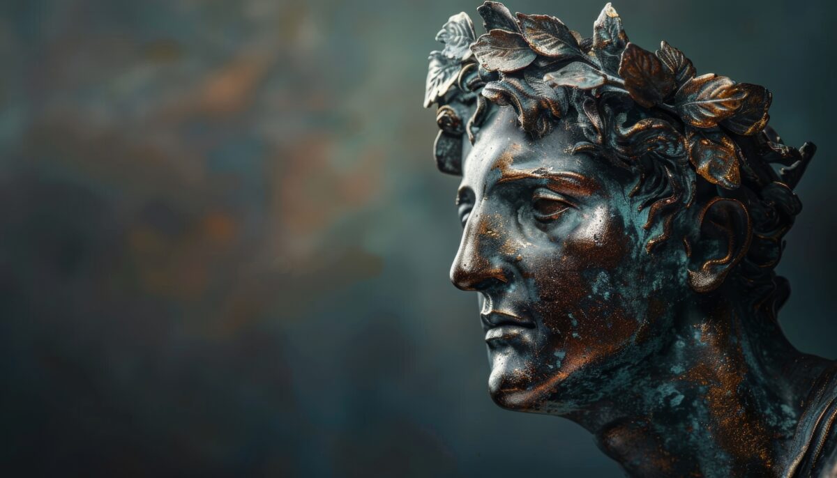 Ancient Roman Bust with Laurel Wreath